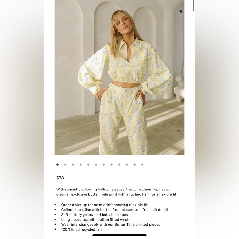 Yellow the Label Floral Crop Top